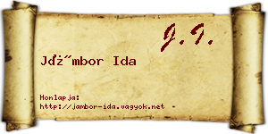 Jámbor Ida névjegykártya