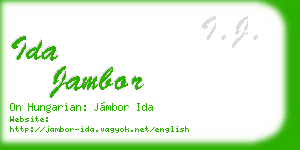 ida jambor business card