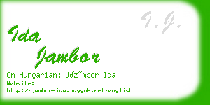 ida jambor business card